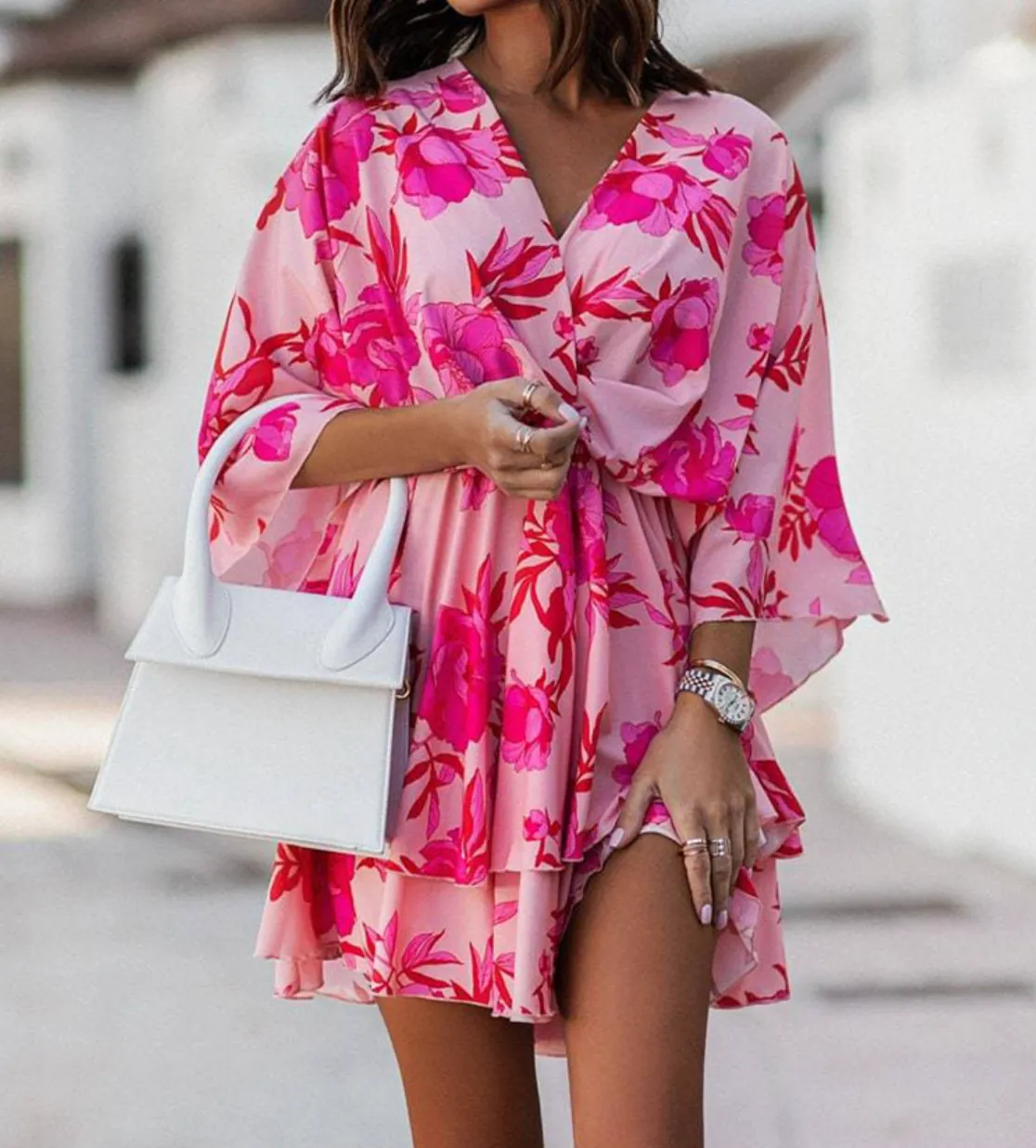 Valeria - Bohemian Floral Mini Dress