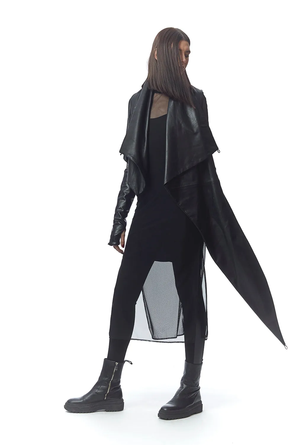 Venezia Draped Vest in Italian Lamb Leather