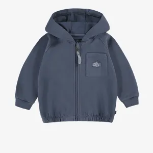 Veste à capuchon bleu marine bébé || Navy blue hooded vest, baby