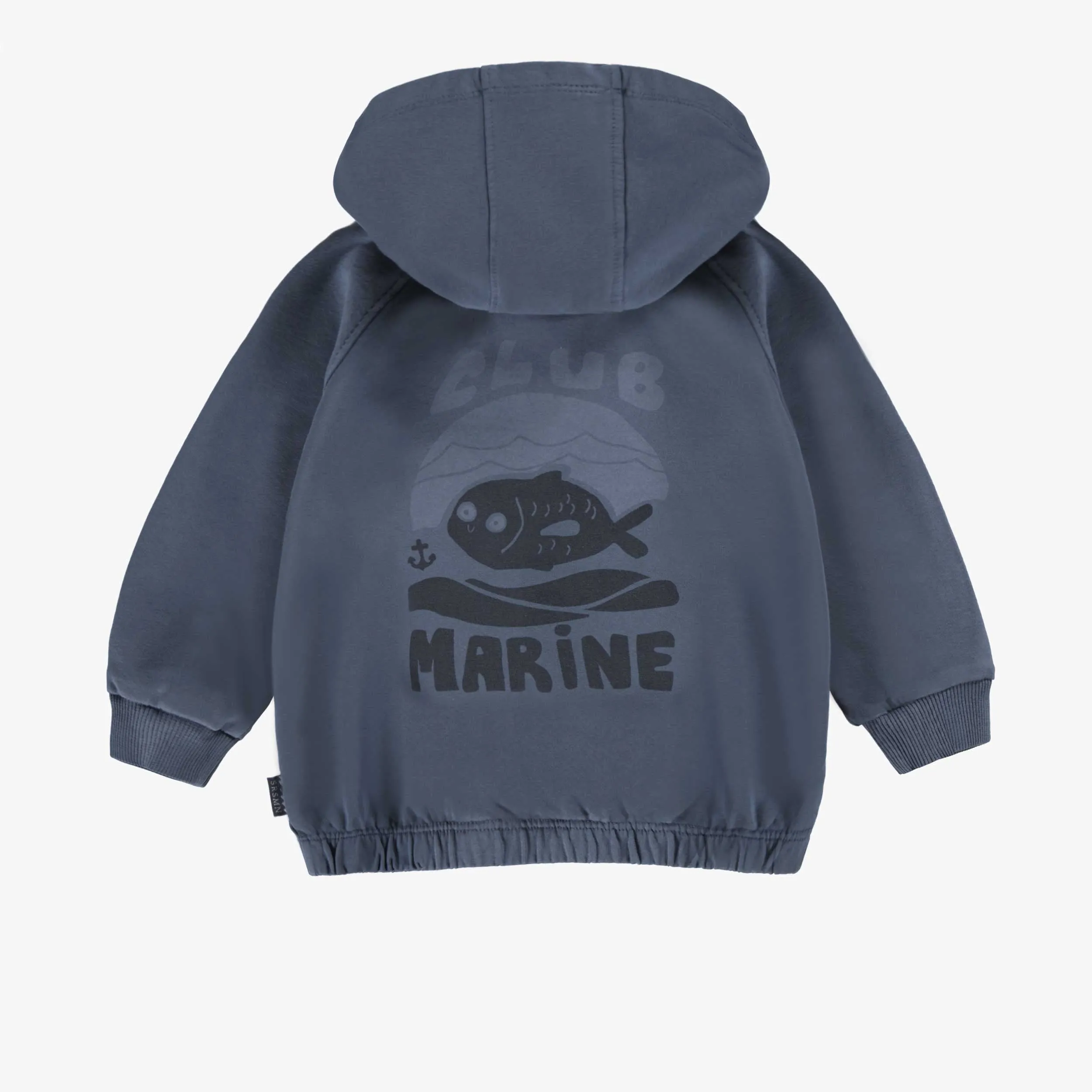 Veste à capuchon bleu marine bébé || Navy blue hooded vest, baby