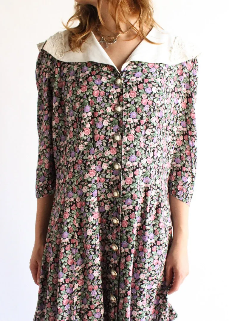 Vintage Floral Dress D0217
