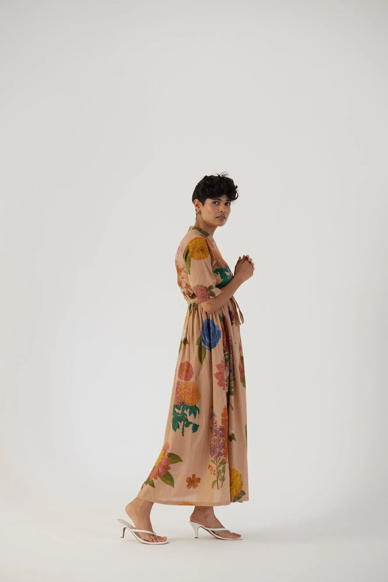 Vintage Garden Gathered Dress