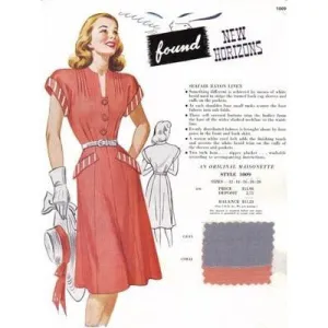 Vintage Maisonette Fabric Swatch 1940s 8x11 1009