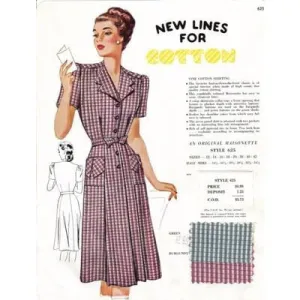 Vintage Maisonette Fabric Swatch 1940s 8x11 625