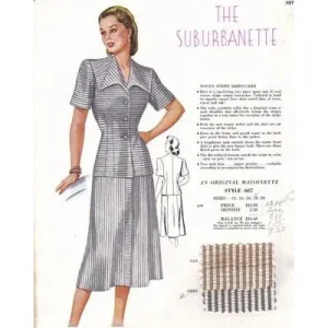 Vintage Maisonette Fabric Swatch 1940s 8x11 687