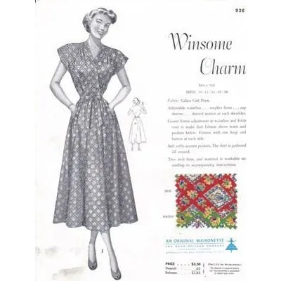 Vintage Maisonette Fabric Swatch 1940s 8x11 936