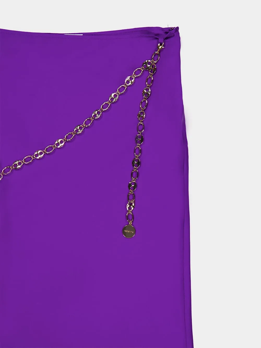 Violet Maxi Skirt with Gold Chain Belt