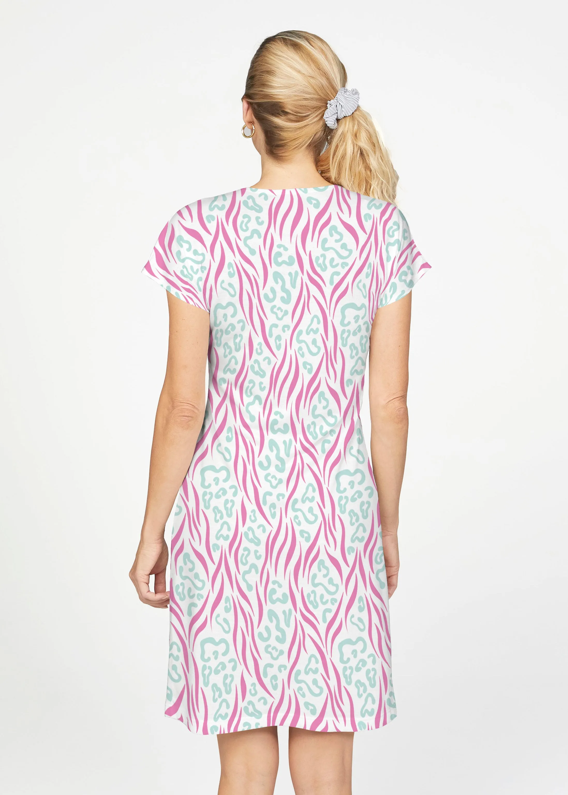 Wild Duo Berry (7937) ~ French Terry Short Sleeve Crew Dress