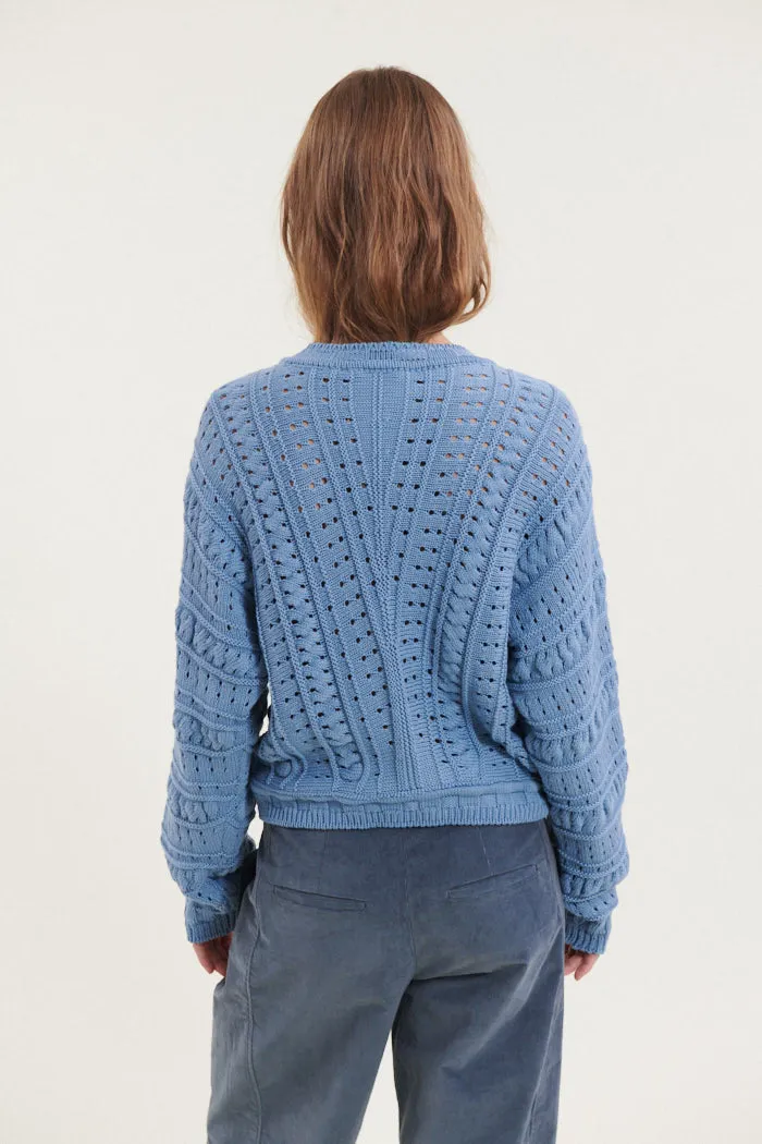 Winie Biaz Sweater - Windward blue / birch