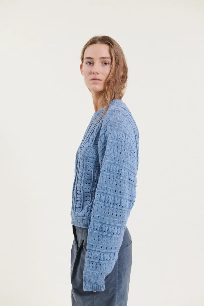 Winie Biaz Sweater - Windward blue / birch