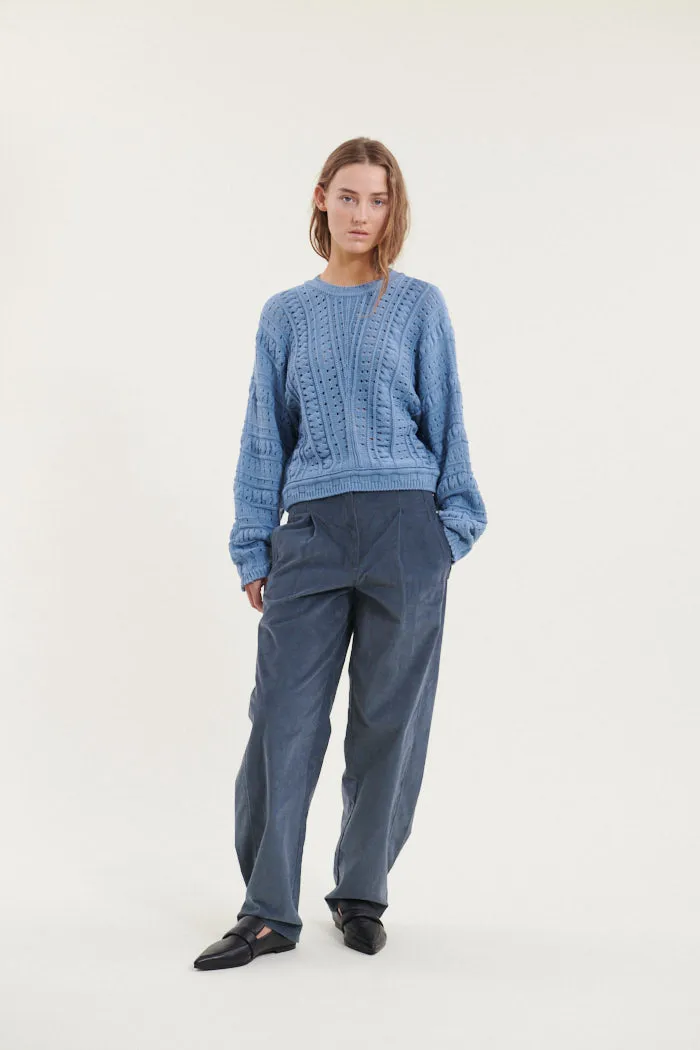 Winie Biaz Sweater - Windward blue / birch