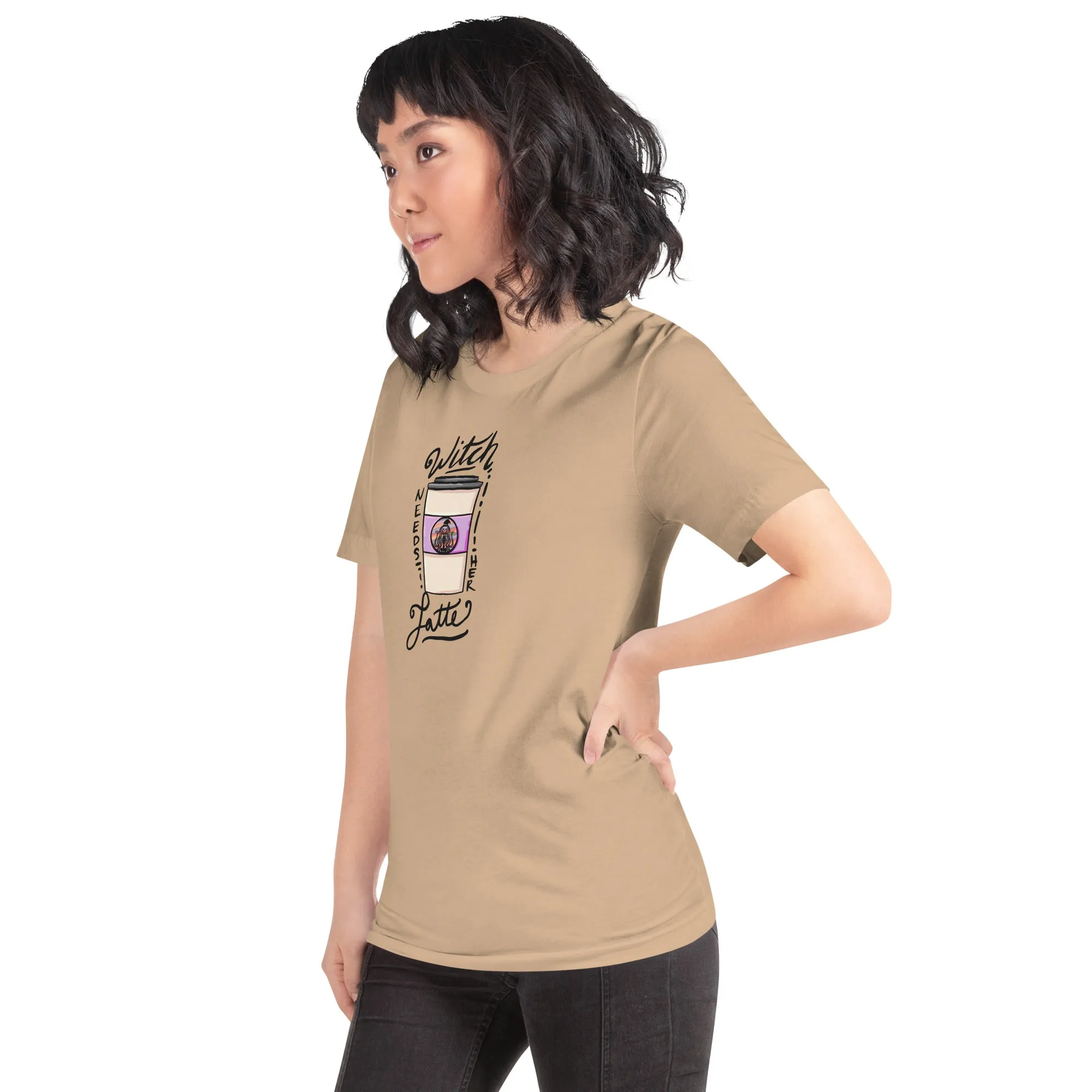 Witch Needs Her Latte Unisex t-shirt
