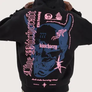 Witchcraft Oversized Hoodie Jet Black