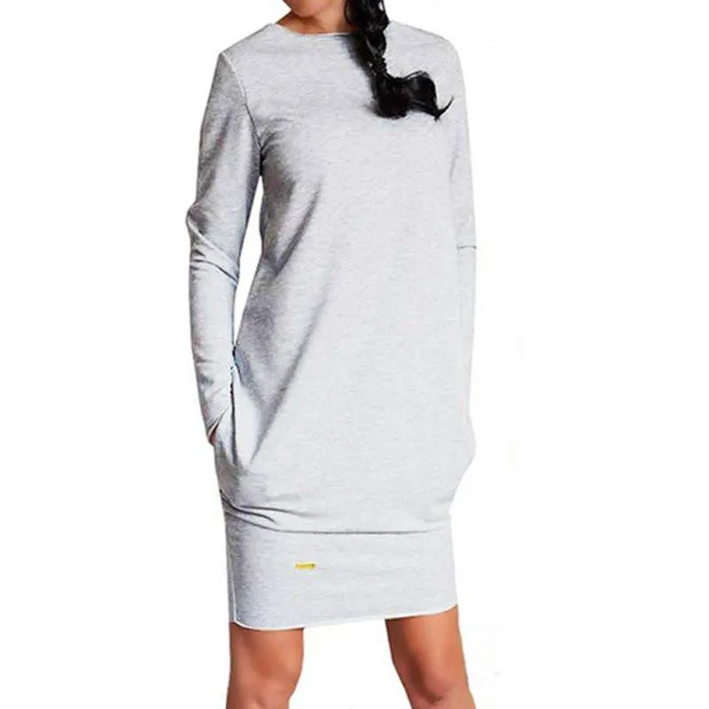 Women Long Sleeve Warm Autumn Dress Sweatshirt Party Short Mini Jumper Dresses