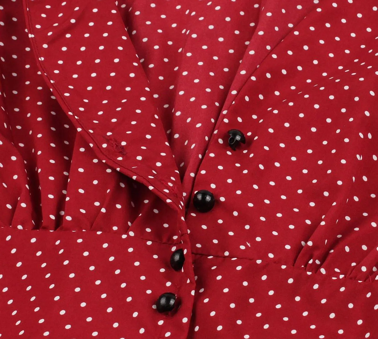 Women Sleeveless V Neck Dot Print Vintage Dresses with Buttons