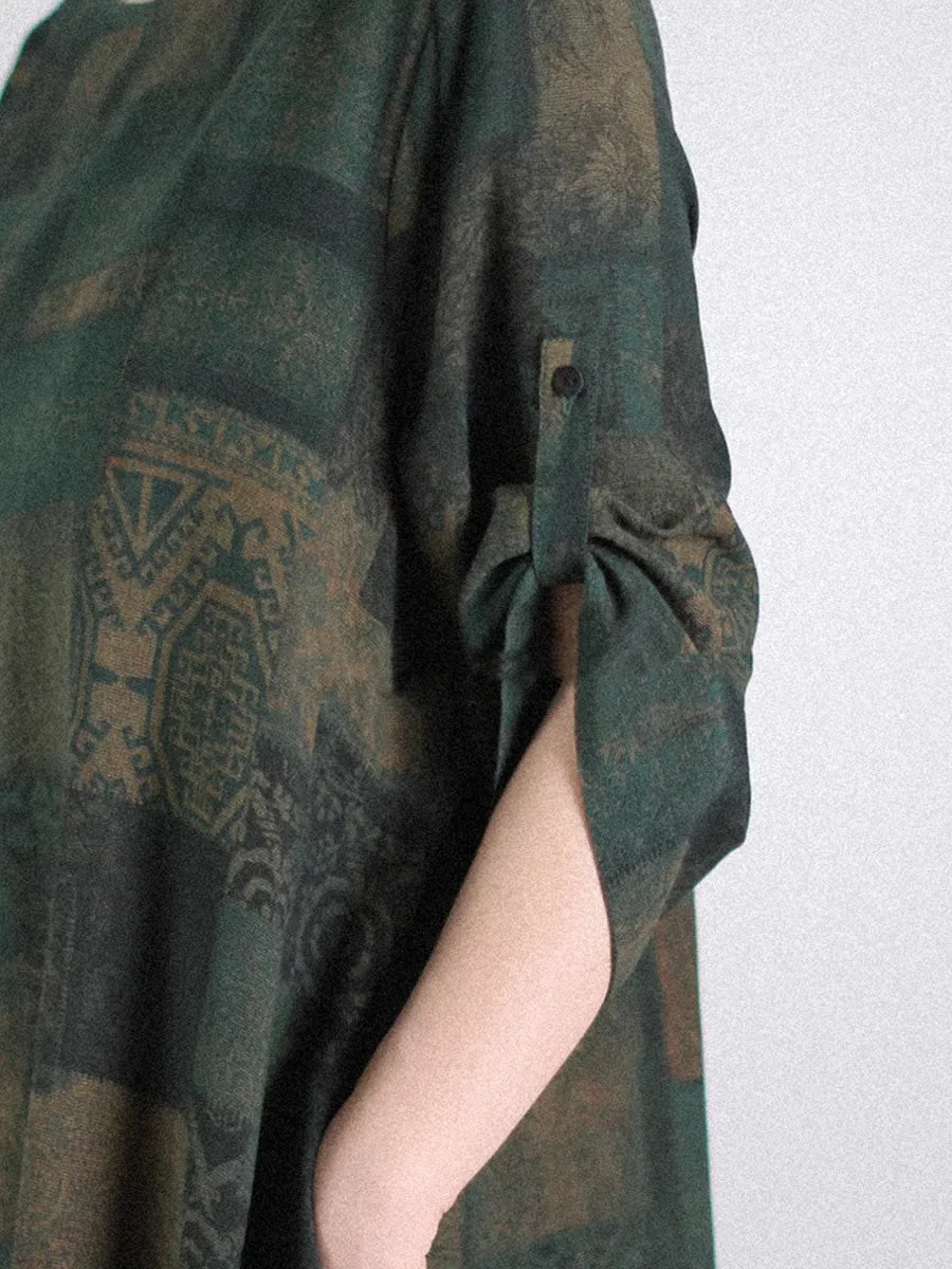 Women Summer Vintage Patchwork O-Neck Cotton Dress