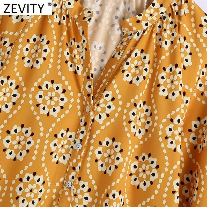 Women Vintage V Neck