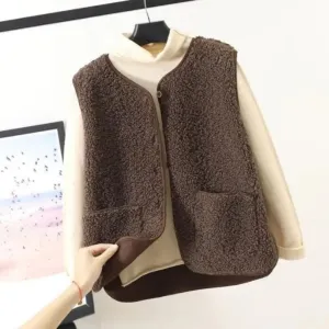 Women's Comfortable Button Down Vest | Warm
