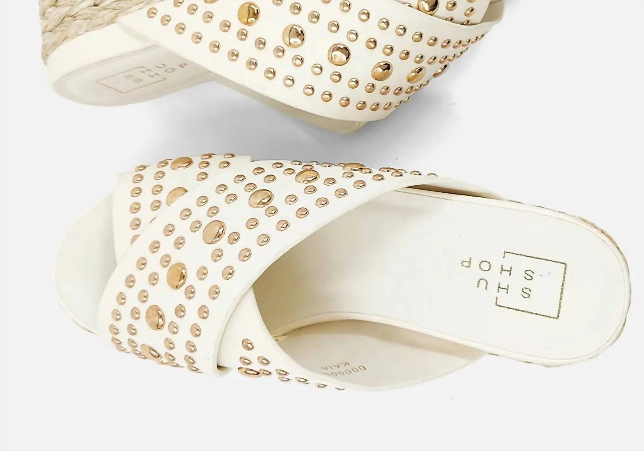 Women's Espadrille Wedge Sandals In Bone