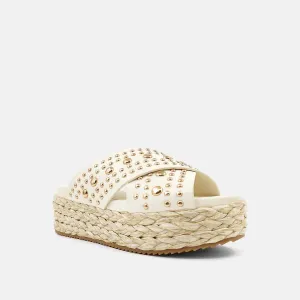 Women's Espadrille Wedge Sandals In Bone