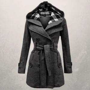 Women's Winter Stylish Hooded Double Breasted Coat | Warm