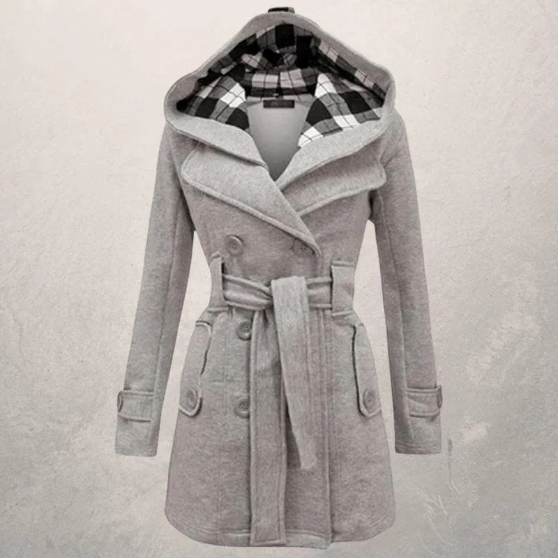 Women's Winter Stylish Hooded Double Breasted Coat | Warm