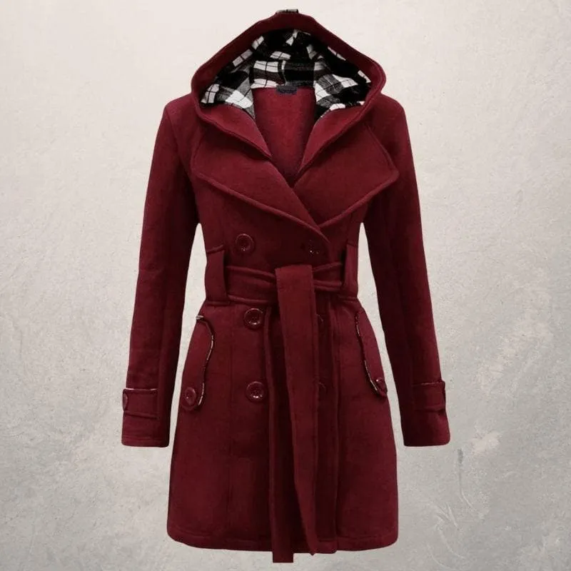 Women's Winter Stylish Hooded Double Breasted Coat | Warm