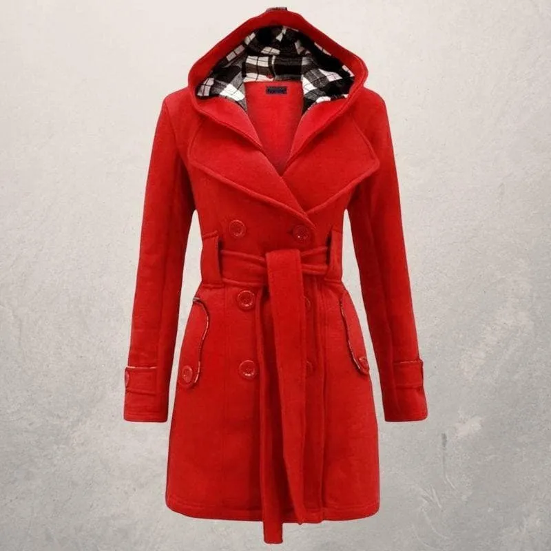 Women's Winter Stylish Hooded Double Breasted Coat | Warm