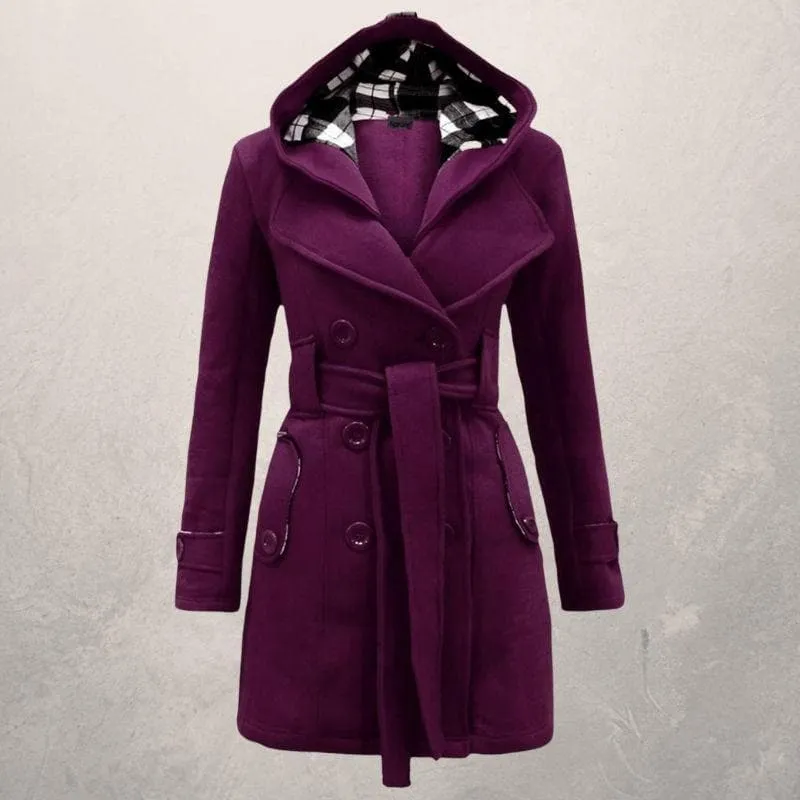 Women's Winter Stylish Hooded Double Breasted Coat | Warm