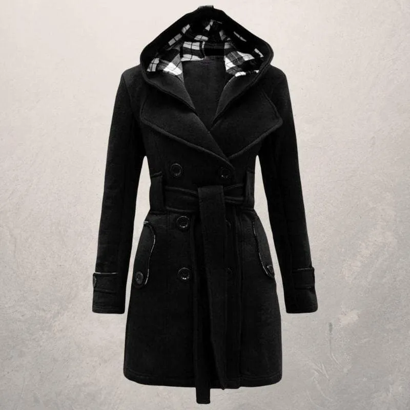 Women's Winter Stylish Hooded Double Breasted Coat | Warm