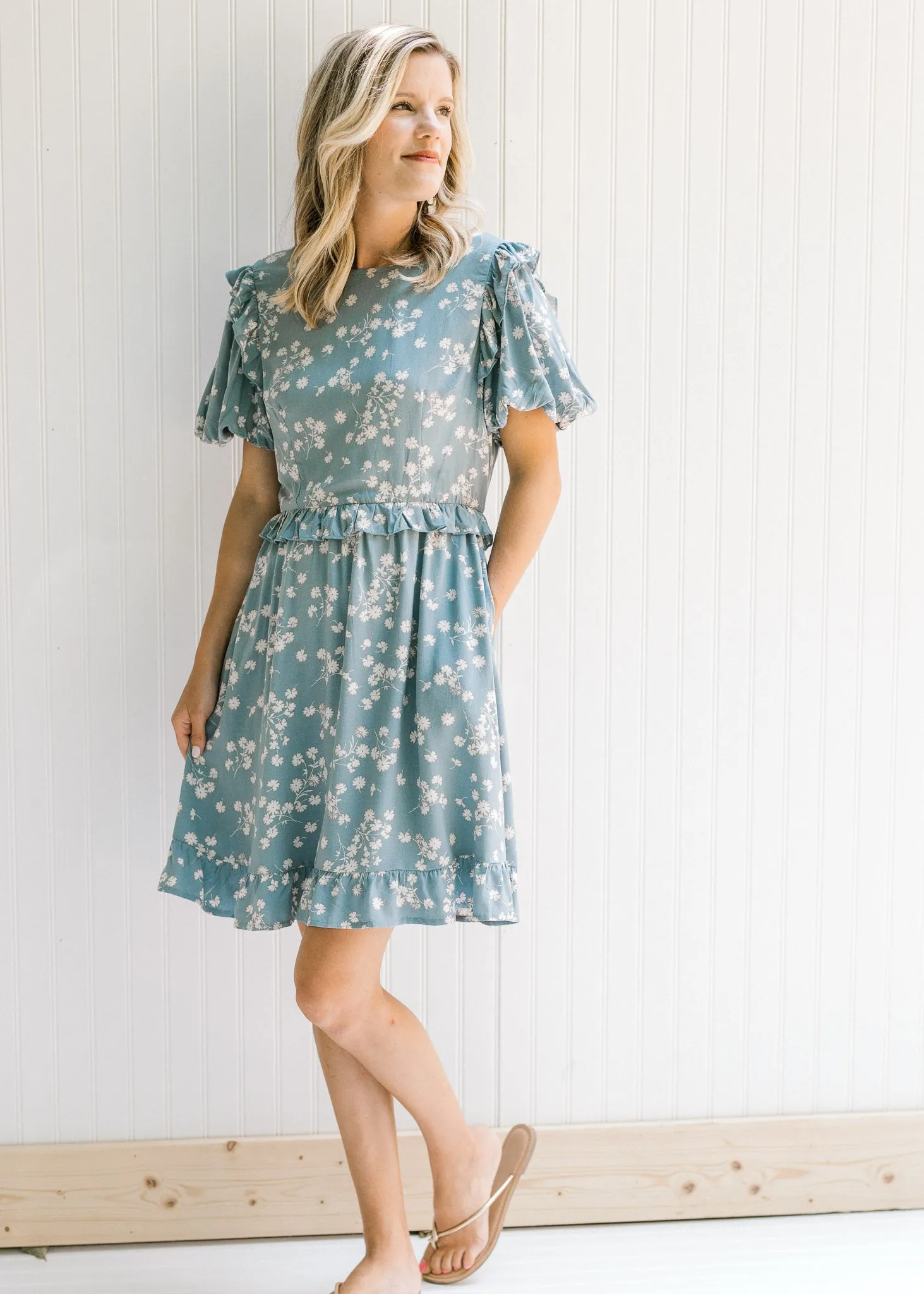 X Wildflowers Blue Floral Dress