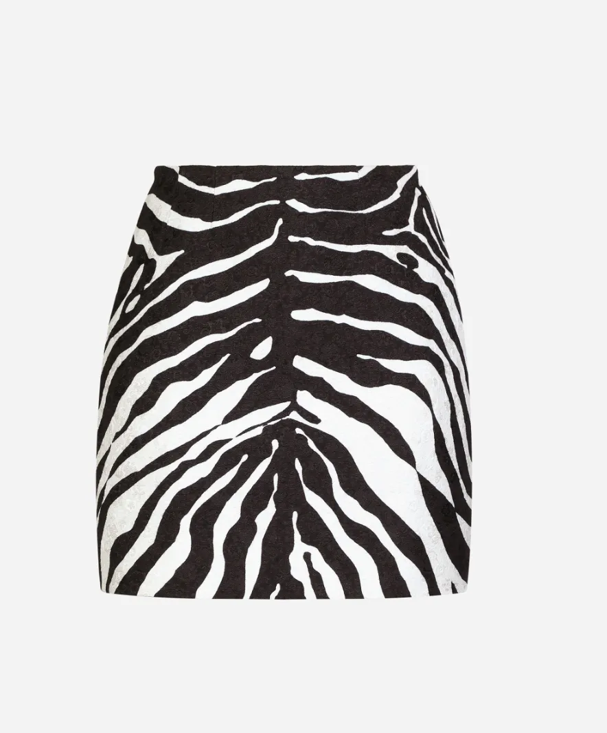 ZEBRA-PRINT BROCADE MINISKIRT