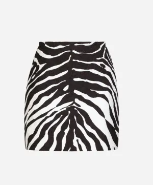 ZEBRA-PRINT BROCADE MINISKIRT